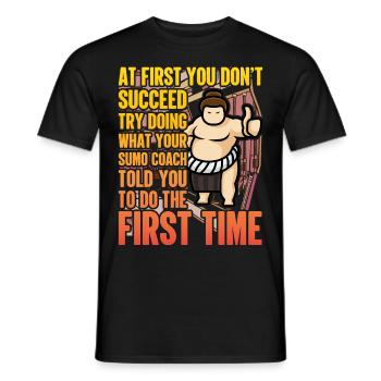 Sumo Funny Quote - Men's T-Shirt - black - Front - AI Model Male 178 light (178cm)