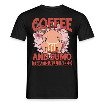 Coffee and Sumo that's all I need - Men's T-Shirt - black - Front - AI Model Male 178 light (178cm)