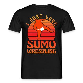 J’adore la lutte sumo - T-shirt homme - noir - Devant - AI Model Male 178 light (178cm)