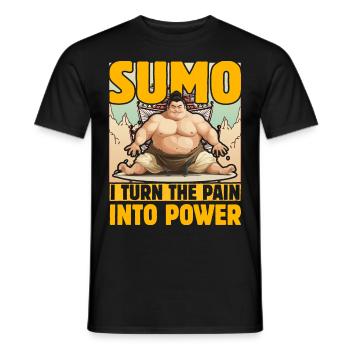 Sumo Ich verwandle den Schmerz in Kraft - Männer T-Shirt - Schwarz - Vorne - AI Model Male 178 light (178cm)
