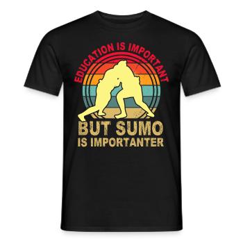 Education is important but Sumo is importanter - Men's T-Shirt - black - Front - AI Model Male 178 light (178cm)