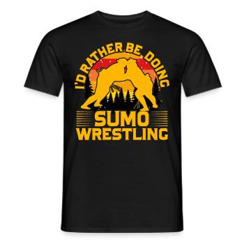 Je préférerais faire de la lutte de sumo - T-shirt homme - noir - Devant - AI Model Male 178 light (178cm)