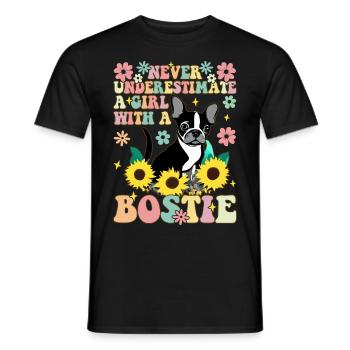 Never underestimate a girl with a bo - Men's T-Shirt - black - Front - AI Model Male 178 light (178cm)