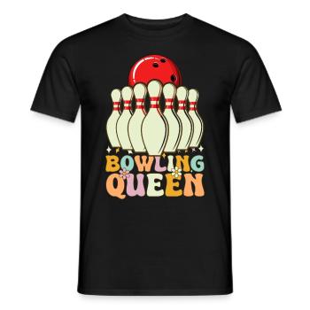Bowling Queen Groovy Bowler - Men's T-Shirt - black - Front - AI Model Male 178 light (178cm)
