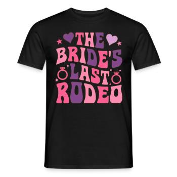 The Last Rodeo of the Bride Groovy Bridal Party Rod - Men's T-Shirt - black - Front - AI Model Male 178 light (178cm)