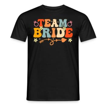 Team Bride Groovy Brautparty Junggesellinnenabschi - Männer T-Shirt - Schwarz - Vorne - AI Model Male 178 light (178cm)