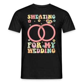 Schwitzen für meine Hochzeit Groovy Bridal Party B - Männer T-Shirt - Schwarz - Vorne - AI Model Male 178 light (178cm)