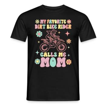 Le pilote de moto tout-terrain préféré m’appelle Mama Groovy - T-shirt homme - noir - Devant - AI Model Male 178 light (178cm)
