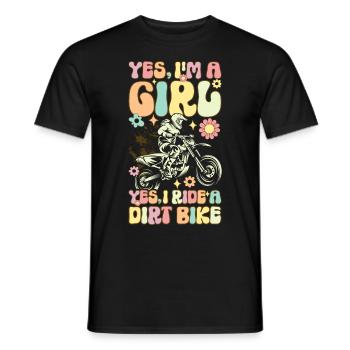 I'm A Girl Yes, I Ride A Dirt Bike Gr - Men's T-Shirt - black - Front - AI Model Male 178 light (178cm)