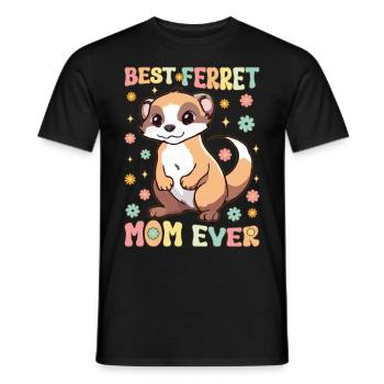 Beste Frettchen-Mutter aller Zeiten Groovy Ferret - Männer T-Shirt - Schwarz - Vorne - AI Model Male 178 light (178cm)