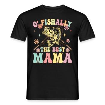 O Fishally La Meilleure Maman Groovy Fille De Pêche Fi - T-shirt homme - noir - Devant - AI Model Male 178 light (178cm)
