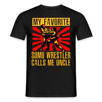 Mein Lieblings-Sumo-Ringer nennt mich Onkel - Männer T-Shirt - Schwarz - Vorne - AI Model Male 178 light (178cm)