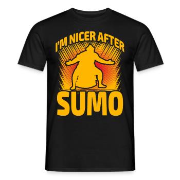 Ich bin netter nach Sumo - Männer T-Shirt - Schwarz - Vorne - AI Model Male 178 light (178cm)