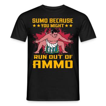 Sumo, weil Ihnen die Munition ausgehen könnte - Männer T-Shirt - Schwarz - Vorne - AI Model Male 178 light (178cm)