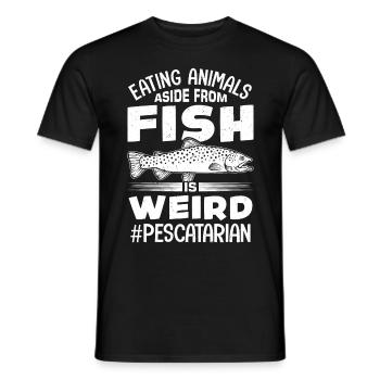 Manger des animaux autres que des poissons est étrange - T-shirt homme - noir - Devant - AI Model Male 178 light (178cm)