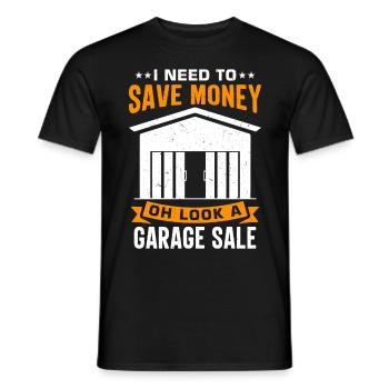 Garage Sale - Men's T-Shirt - black - Front - AI Model Male 178 light (178cm)