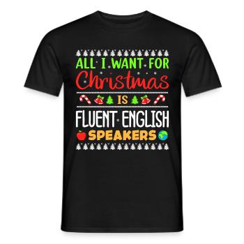 English Teacher - Men's T-Shirt - black - Front - AI Model Male 178 light (178cm)