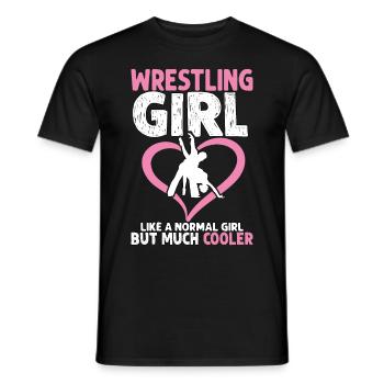 Wrestling Girl comme une fille normale mais beaucoup plus cool - T-shirt homme - noir - Devant - AI Model Male 178 light (178cm)