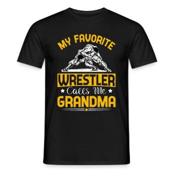 Mon lutteur préféré m’appelle Grand-mère - T-shirt homme - noir - Devant - AI Model Male 178 light (178cm)