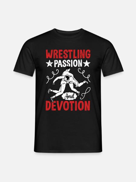 Wrestling passion and devotion - Men's T-Shirt - black