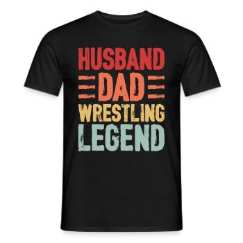 Ehemann, Vater, Wrestling-Legende - Männer T-Shirt - Schwarz - Vorne - AI Model Male 178 light (178cm)