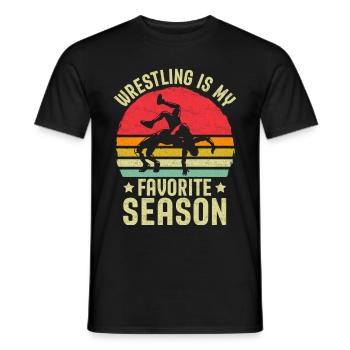 La lutte est ma saison préférée - T-shirt homme - noir - Devant - AI Model Male 178 light (178cm)