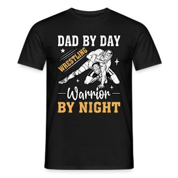 Jour après jour Guerrier de lutte la nuit - T-shirt homme - noir - Devant - AI Model Male 178 light (178cm)