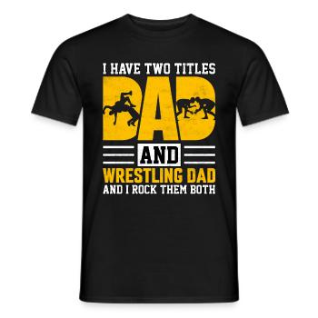 J’ai deux titres : papa et papa catcheur - T-shirt homme - noir - Devant - AI Model Male 178 light (178cm)