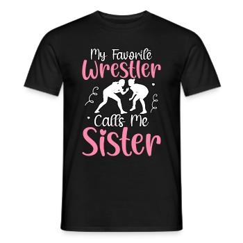 Mon lutteur préféré m’appelle Sister - T-shirt homme - noir - Devant - AI Model Male 178 light (178cm)
