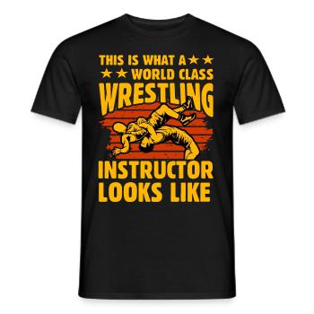 Das ist es, was Weltklasse-Wrestling-Instruktor - Männer T-Shirt - Schwarz - Vorne - AI Model Male 178 light (178cm)