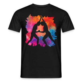 Wrestling - Men's T-Shirt - black - Front - AI Model Male 178 light (178cm)