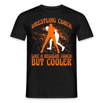 Wrestling Coach like a regular Coach but cooler - Men's T-Shirt - black - Front - AI Model Male 178 light (178cm)
