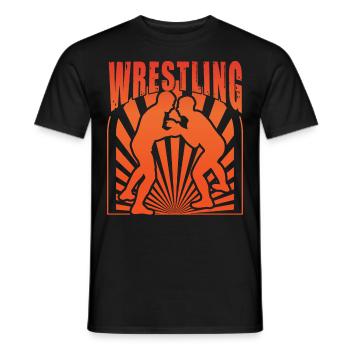 Wrestling - Men's T-Shirt - black - Front - AI Model Male 178 light (178cm)