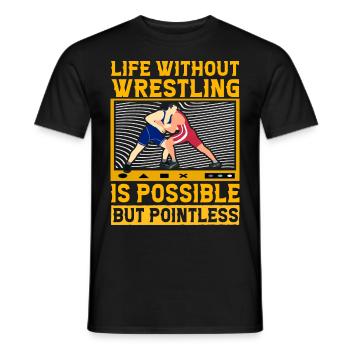 La vie sans lutte est possible mais inutile - T-shirt homme - noir - Devant - AI Model Male 178 light (178cm)
