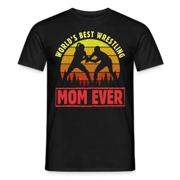 Die beste Wrestling-Mutter aller Zeiten - Männer T-Shirt - Schwarz - Vorne - AI Model Male 178 light (178cm)