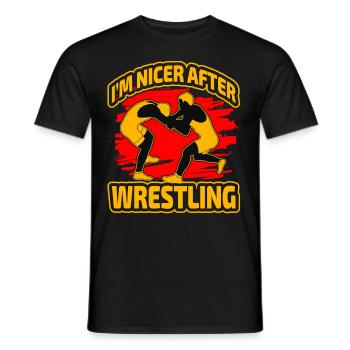 I'm nicer after Wrestling - Männer T-Shirt - Schwarz - Vorne - AI Model Male 178 light (178cm)