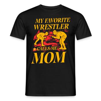 Mon lutteur préféré m’appelle maman - T-shirt homme - noir - Devant - AI Model Male 178 light (178cm)
