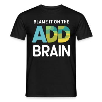 Attention Deficit Hyperactivity Disorder ADD - Men's T-Shirt - black - Front - AI Model Male 178 light (178cm)