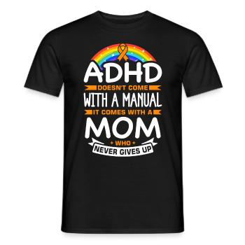 Drôle de dicton sur le TDAH - T-shirt homme - noir - Devant - AI Model Male 178 light (178cm)