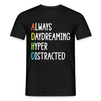 ADHD Humor And Awareness Design - Men's T-Shirt - black - Front - AI Model Male 178 light (178cm)