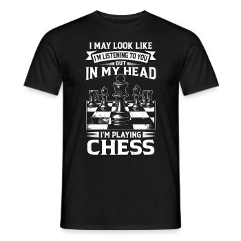 Échiquier d’échecs de grand maître pour les joueurs d’échecs - T-shirt homme - noir - Devant - AI Model Male 178 light (178cm)
