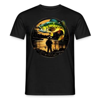 Barsch-Fisch - Männer T-Shirt - Schwarz - Vorne - AI Model Male 178 light (178cm)