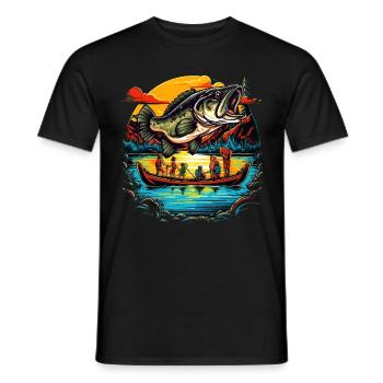 Barsch-Fisch - Männer T-Shirt - Schwarz - Vorne - AI Model Male 178 light (178cm)