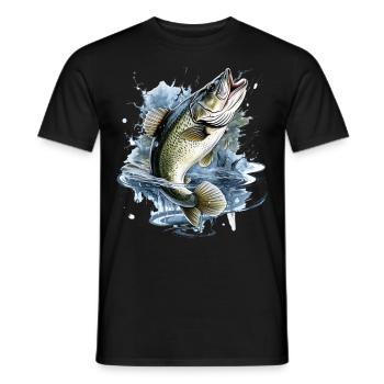 Bassfisch - Männer T-Shirt - Schwarz - Vorne - AI Model Male 178 light (178cm)