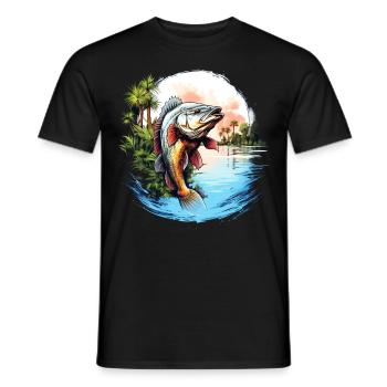 Barsch-Fisch - Männer T-Shirt - Schwarz - Vorne - AI Model Male 178 light (178cm)
