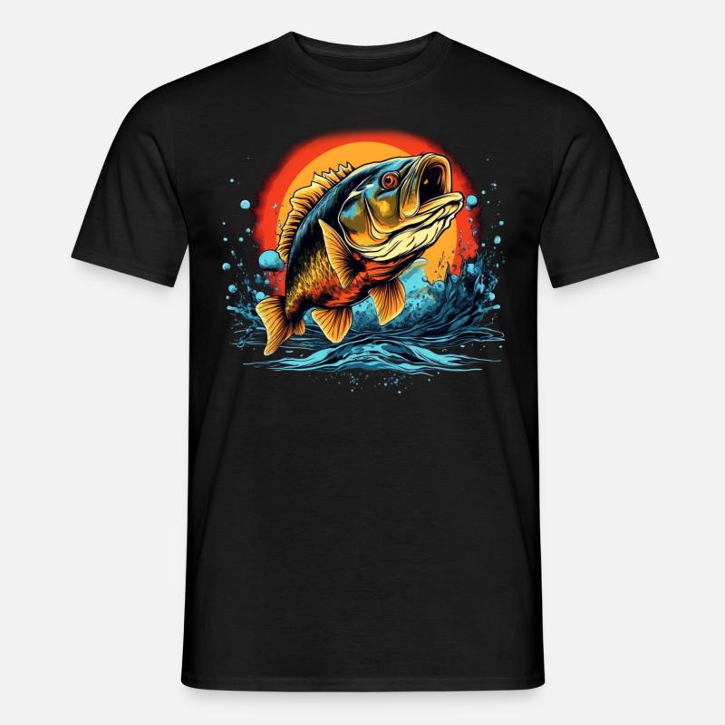 Bassfisch - Männer T-Shirt - Schwarz