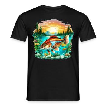 Bassfisch - Männer T-Shirt - Schwarz - Vorne - AI Model Male 178 light (178cm)