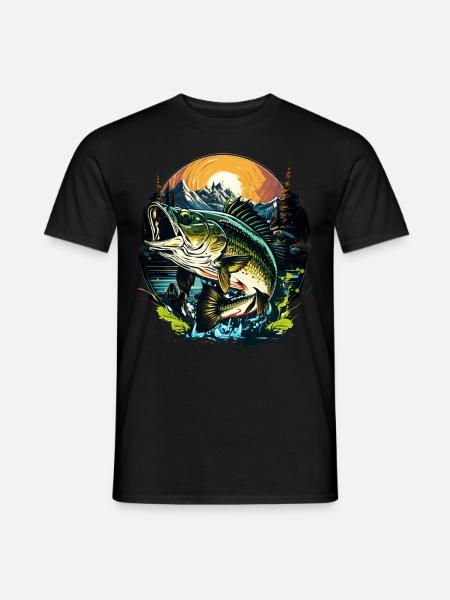 Bassfisch - Männer T-Shirt - Schwarz