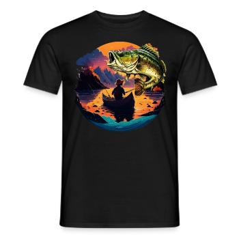 Barsch-Fisch - Männer T-Shirt - Schwarz - Vorne - AI Model Male 178 light (178cm)