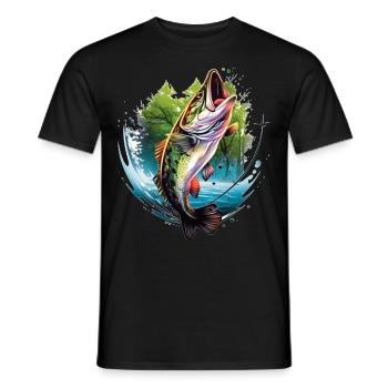 Barsch-Fisch - Männer T-Shirt - Schwarz - Vorne - AI Model Male 178 light (178cm)